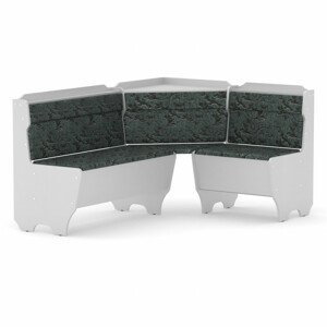 Rohová lavice KORSIKA (Barva dřeva: bílá, Materiál potahu: tkanina - boston grey)
