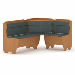 Rohová lavice KORSIKA (Barva dřeva: buk, Materiál potahu: vinyl - šedá)