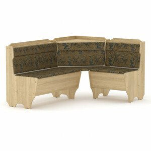 Rohová lavice KORSIKA (Barva dřeva: dub sonoma, Materiál potahu: tkanina - boston gold)