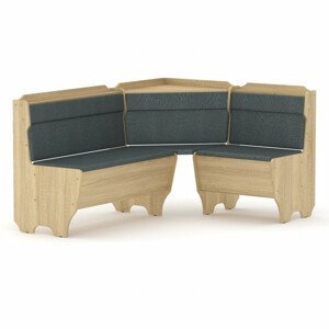 Rohová lavice KORSIKA (Barva dřeva: dub sonoma, Materiál potahu: vinyl - šedá)