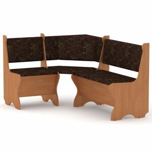 Rohová lavice KYPR (Barva dřeva: olše, Materiál potahu: tkanina - boston chocolate)