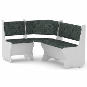 Rohová lavice KYPR (Barva dřeva: bílá, Materiál potahu: tkanina - boston grey)