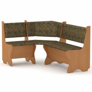 Rohová lavice KYPR (Barva dřeva: buk, Materiál potahu: tkanina - boston gold)