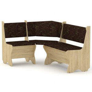 Rohová lavice KYPR (Barva dřeva: dub sonoma, Materiál potahu: tkanina - boston chocolate)