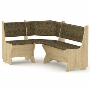 Rohová lavice KYPR (Barva dřeva: dub sonoma, Materiál potahu: tkanina - boston gold)