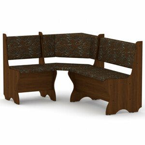 Rohová lavice KYPR (Barva dřeva: ořech, Materiál potahu: tkanina - boston brown)