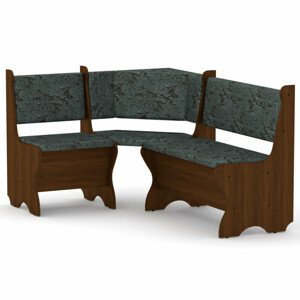 Rohová lavice KYPR (Barva dřeva: ořech, Materiál potahu: tkanina - boston grey)