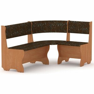 Rohová lavice MALTA (Barva dřeva: olše, Materiál potahu: tkanina - boston brown)