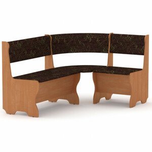 Rohová lavice MALTA (Barva dřeva: olše, Materiál potahu: tkanina - boston chocolate)