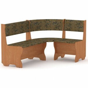 Rohová lavice MALTA (Barva dřeva: olše, Materiál potahu: tkanina - boston gold)