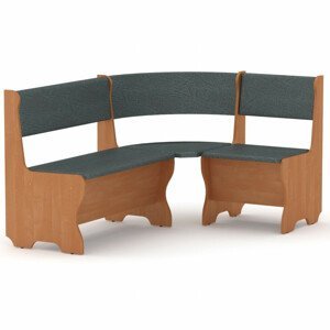 Rohová lavice MALTA (Barva dřeva: olše, Materiál potahu: vinyl - šedá)