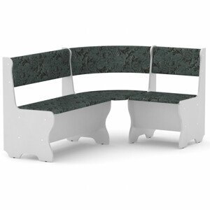 Rohová lavice MALTA (Barva dřeva: bílá, Materiál potahu: tkanina - boston grey)