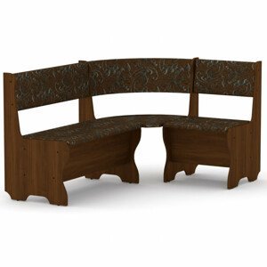 Rohová lavice MALTA (Barva dřeva: ořech, Materiál potahu: tkanina - boston brown)