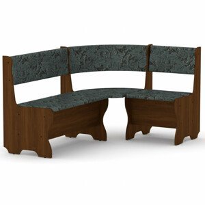 Rohová lavice MALTA (Barva dřeva: ořech, Materiál potahu: tkanina - boston grey)
