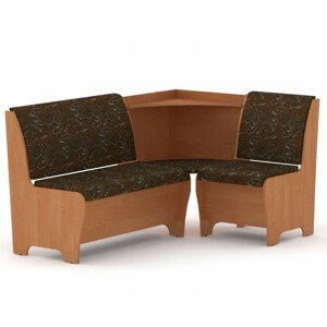 Rohová lavice MARSEI (Barva dřeva: olše, Materiál potahu: tkanina - boston brown)