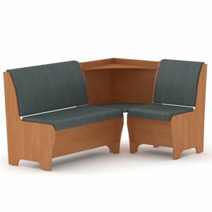 Rohová lavice MARSEI (Barva dřeva: olše, Materiál potahu: vinyl - šedá)