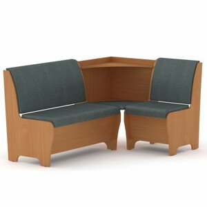 Rohová lavice MARSEI (Barva dřeva: buk, Materiál potahu: vinyl - šedá)