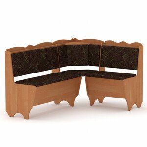Rohová lavice RHODOS (Barva dřeva: olše, Materiál potahu: tkanina - boston chocolate)