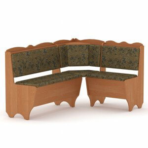 Rohová lavice RHODOS (Barva dřeva: olše, Materiál potahu: tkanina - boston gold)