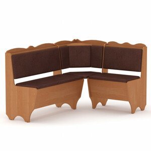 Rohová lavice RHODOS (Barva dřeva: olše, Materiál potahu: vinyl - bronz)