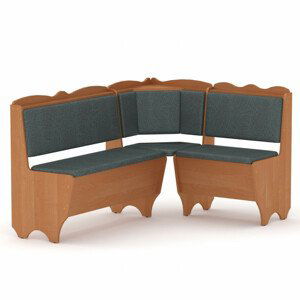 Rohová lavice RHODOS (Barva dřeva: olše, Materiál potahu: vinyl - šedá)