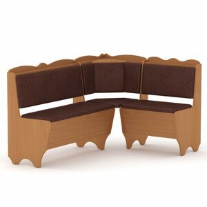 Rohová lavice RHODOS (Barva dřeva: buk, Materiál potahu: vinyl - bronz)