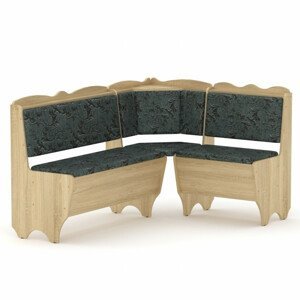 Rohová lavice RHODOS (Barva dřeva: dub sonoma, Materiál potahu: tkanina - boston grey)