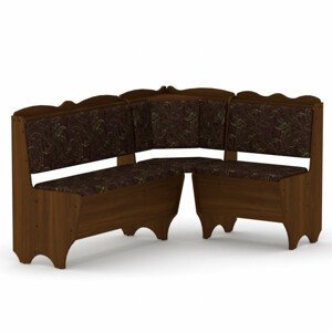 Rohová lavice RHODOS (Barva dřeva: ořech, Materiál potahu: tkanina - boston chocolate)