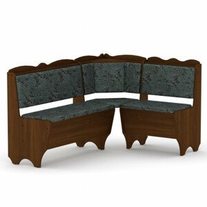 Rohová lavice RHODOS (Barva dřeva: ořech, Materiál potahu: tkanina - boston grey)