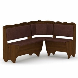 Rohová lavice RHODOS (Barva dřeva: ořech, Materiál potahu: vinyl - bronz)