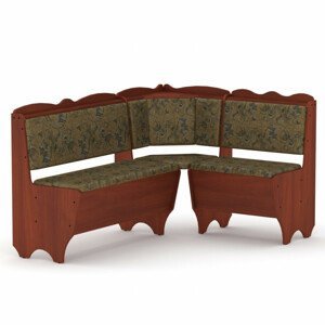 Rohová lavice RHODOS (Barva dřeva: kalvados, Materiál potahu: tkanina - boston gold)