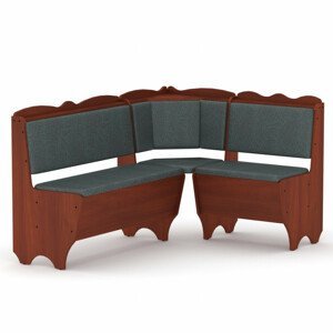 Rohová lavice RHODOS (Barva dřeva: kalvados, Materiál potahu: vinyl - šedá)