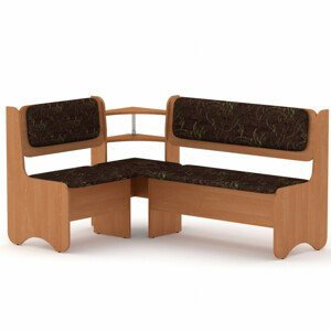Rohová lavice SOFIA (Barva dřeva: olše, Materiál potahu: tkanina - boston chocolate)