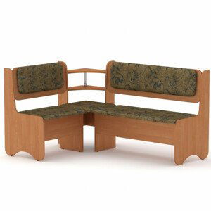 Rohová lavice SOFIA (Barva dřeva: olše, Materiál potahu: tkanina - boston gold)