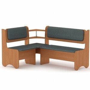 Rohová lavice SOFIA (Barva dřeva: olše, Materiál potahu: vinyl - šedá)