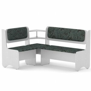 Rohová lavice SOFIA (Barva dřeva: bílá, Materiál potahu: tkanina - boston grey)