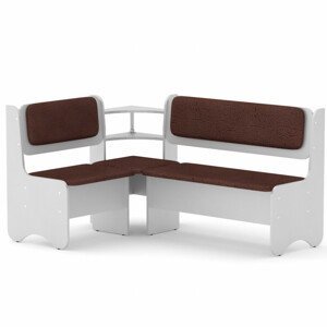 Rohová lavice SOFIA (Barva dřeva: bílá, Materiál potahu: vinyl - bronz)