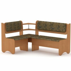 Rohová lavice SOFIA (Barva dřeva: buk, Materiál potahu: tkanina - boston gold)
