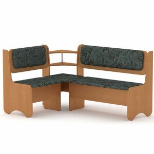 Rohová lavice SOFIA (Barva dřeva: buk, Materiál potahu: tkanina - boston grey)