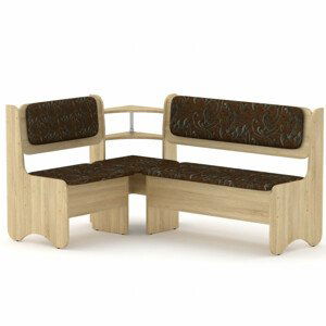 Rohová lavice SOFIA (Barva dřeva: dub sonoma, Materiál potahu: tkanina - boston brown)