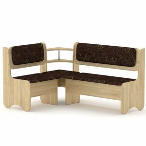Rohová lavice SOFIA (Barva dřeva: dub sonoma, Materiál potahu: tkanina - boston chocolate)