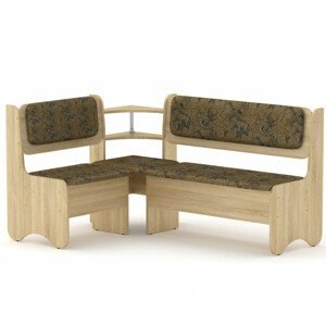 Rohová lavice SOFIA (Barva dřeva: dub sonoma, Materiál potahu: tkanina - boston gold)