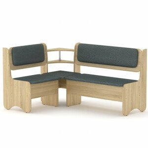 Rohová lavice SOFIA (Barva dřeva: dub sonoma, Materiál potahu: vinyl - šedá)