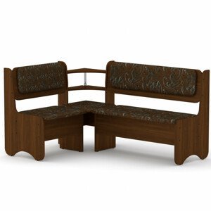 Rohová lavice SOFIA (Barva dřeva: ořech, Materiál potahu: tkanina - boston brown)