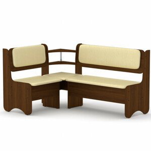 Rohová lavice SOFIA (Barva dřeva: ořech, Materiál potahu: vinyl - slonová kost)