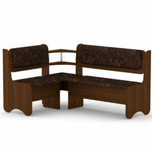 Rohová lavice SOFIA (Barva dřeva: ořech, Materiál potahu: tkanina - boston chocolate)