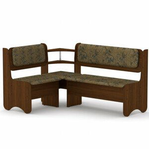 Rohová lavice SOFIA (Barva dřeva: ořech, Materiál potahu: tkanina - boston gold)