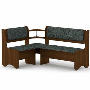 Rohová lavice SOFIA (Barva dřeva: ořech, Materiál potahu: tkanina - boston grey)