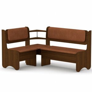Rohová lavice SOFIA (Barva dřeva: ořech, Materiál potahu: vinyl - červená)