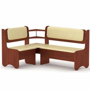 Rohová lavice SOFIA (Barva dřeva: kalvados, Materiál potahu: vinyl - slonová kost)